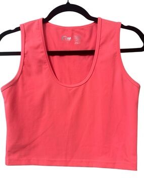ZYIA Active Neon Pink Crop Tank Top Athletic Workout Gym Size M